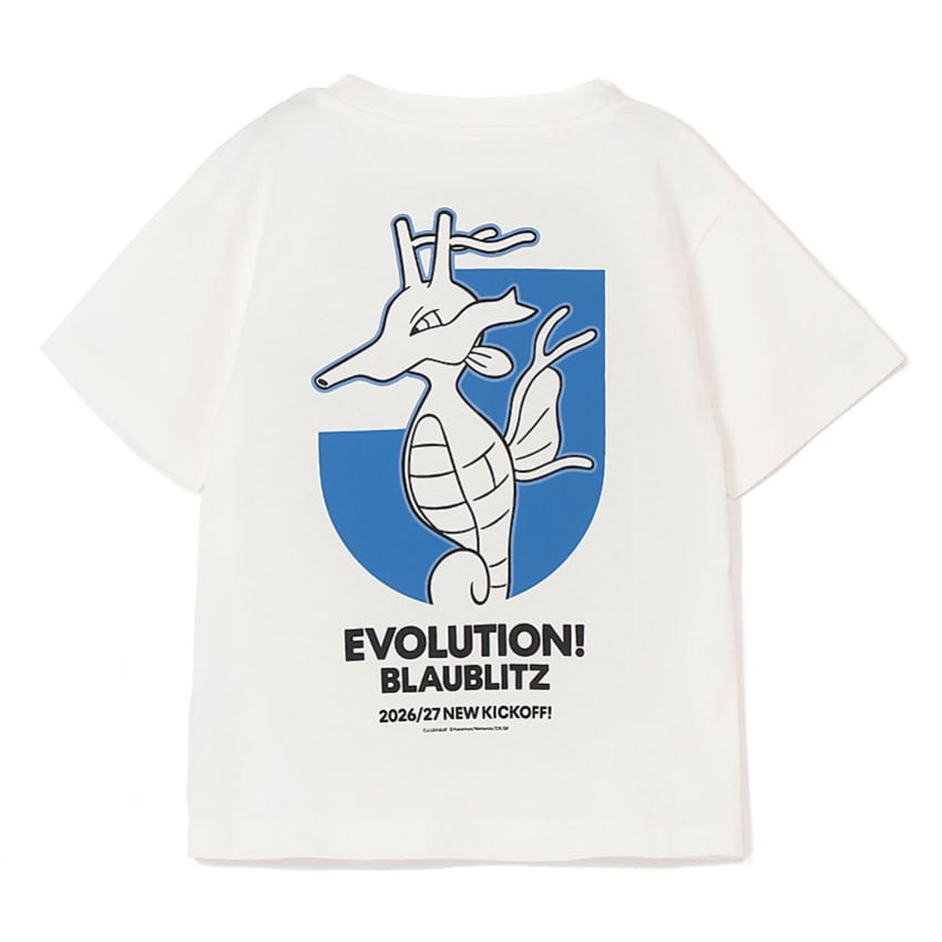 Kingdra T-Shirt White Kids Blaublitz Akita x Pokemon J.League | J.League Online Store