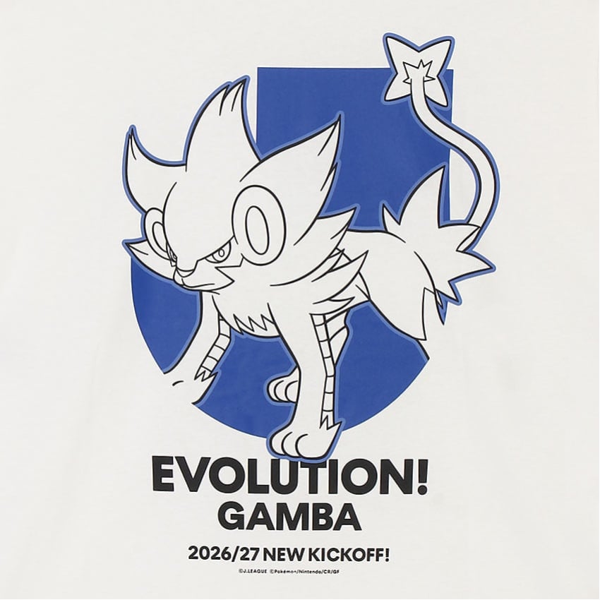 Luxray T-Shirt White Gamba Osaka x Pokemon J.League | J.League Online Store