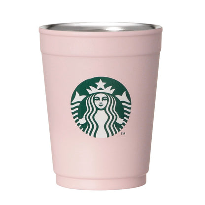 Starbucks Japan SAKURA Shine Brightly 2026 collection merchandise. Limited edition series featuring glitter pink stainless bottles, Stanley collaboration tumblers in pink gradient, and color-changing cups. The design theme highlights vivid spring colors, metallic gold accents, and bright cherry blossom patterns.