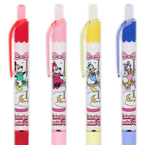 Mickey Mouse and Friends Ballpoint Pen 4-Piece Set Colorful Carousel Times | Tokyo Disney Resort