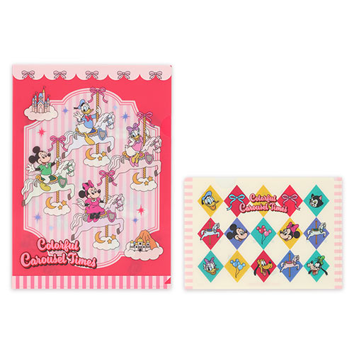 Mickey Mouse and Friends Clear Folder Set Colorful Carousel Times | Tokyo Disney Resort