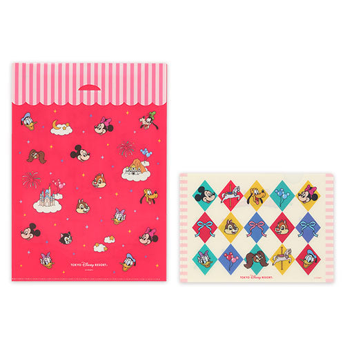 Mickey Mouse and Friends Clear Folder Set Colorful Carousel Times | Tokyo Disney Resort