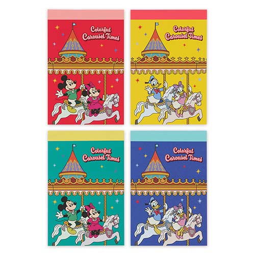 Mickey Mouse and Friends Memo 4-Piece Set Colorful Carousel Times | Tokyo Disney Resort