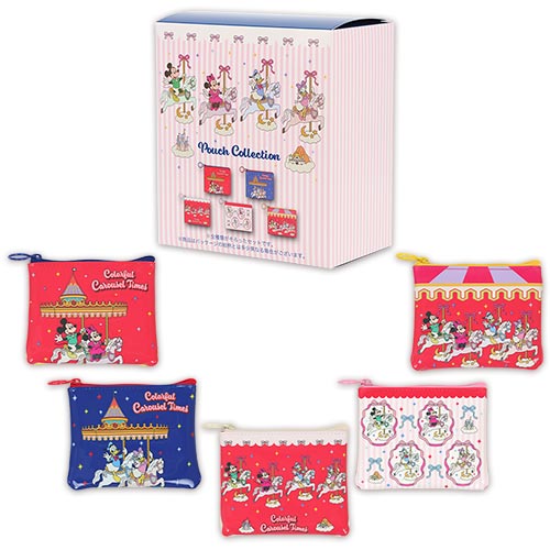 Mickey Mouse and Friends Pouch Complete Set of 5 Colorful Carousel Times | Tokyo Disney Resort
