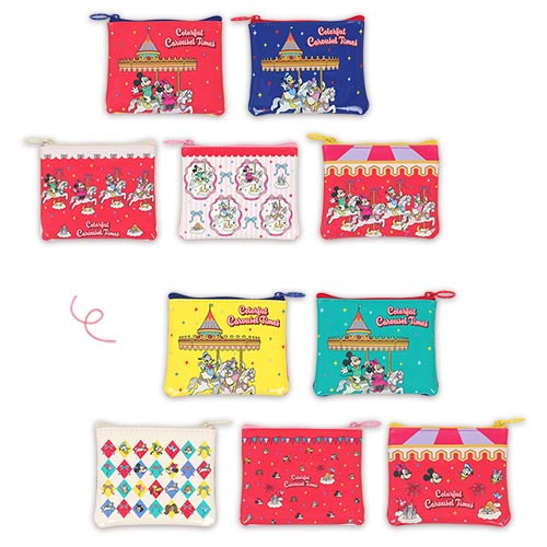 Mickey Mouse and Friends Pouch Complete Set of 5 Colorful Carousel Times | Tokyo Disney Resort