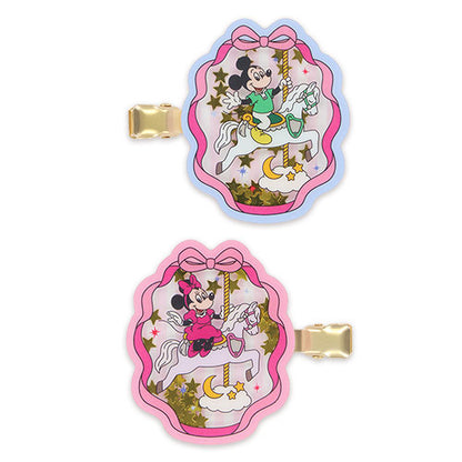 Mickey Mouse and Minnie Mouse Hair Clip 2-Piece Set with Sequins Colorful Carousel Times | Tokyo Disney Resort