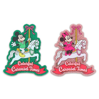 Mickey Mouse and Minnie Mouse Magnet 2-Piece Set Colorful Carousel Times | Tokyo Disney Resort