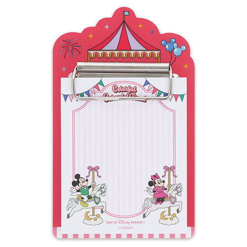 Mickey Mouse and Minnie Mouse Memo Pad with Binder Colorful Carousel Times | Tokyo Disney Resort