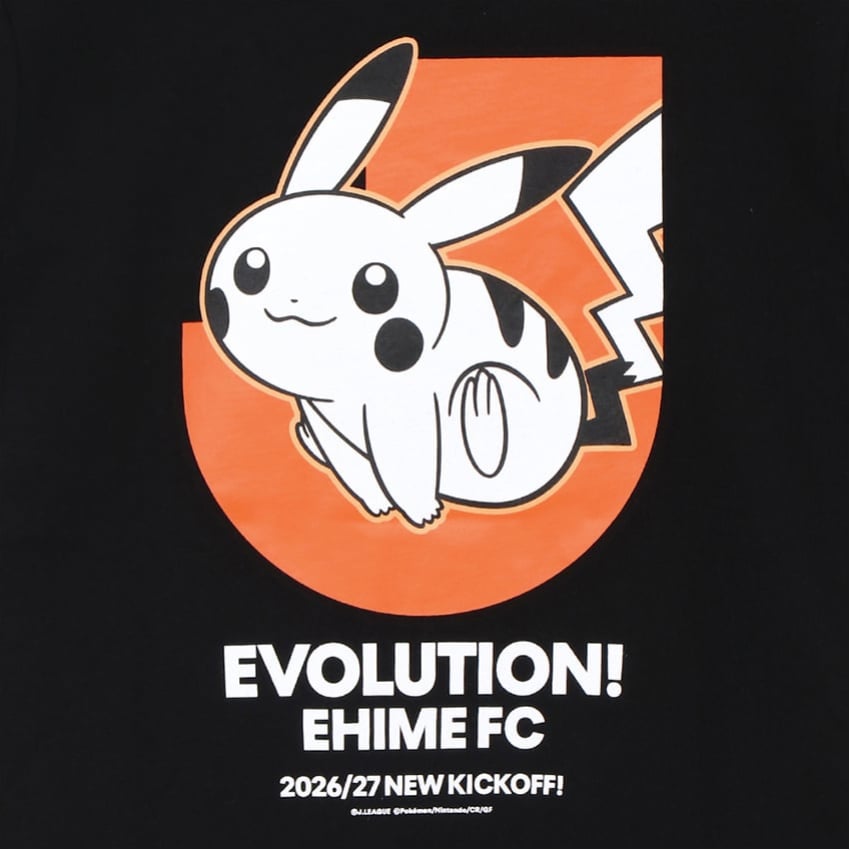 Pikachu T-Shirt Black Kids Ehime FC x Pokemon J.League | J.League Online Store