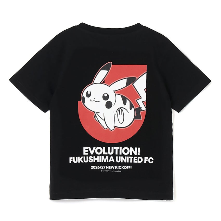Pikachu T-Shirt Black Kids Fukushima United FC x Pokemon J.League | J.League Online Store