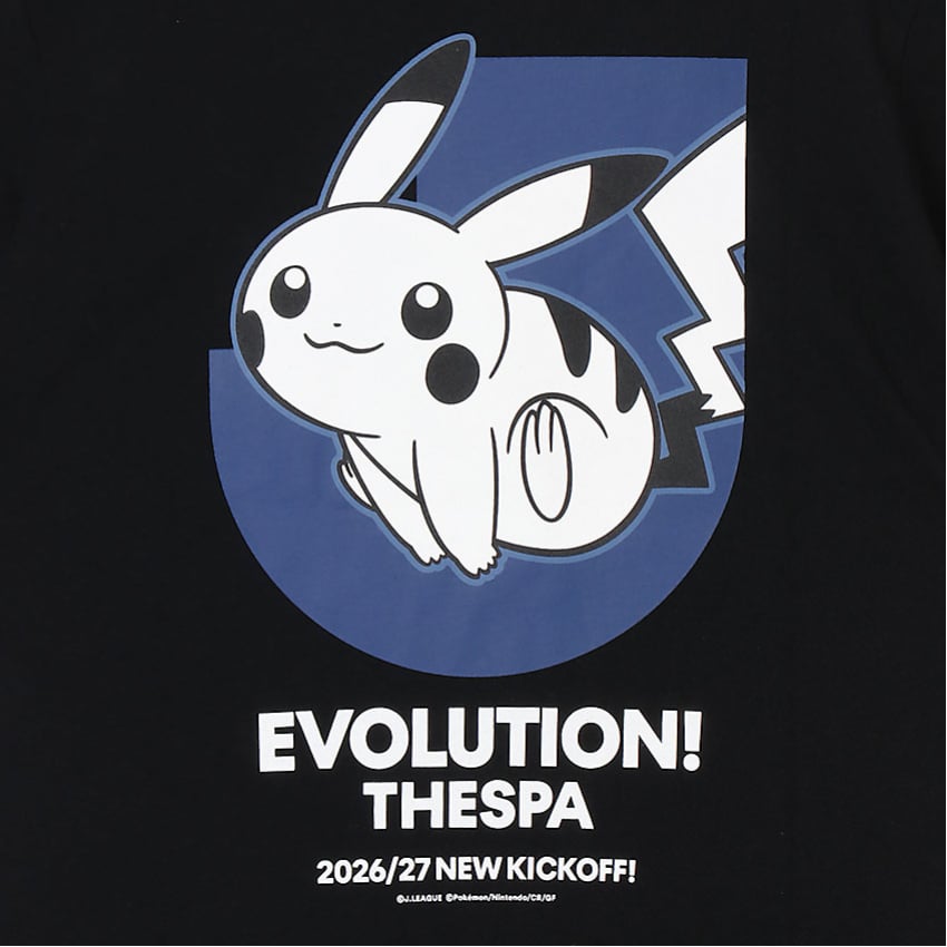 Pikachu T-Shirt Black Kids Thespa Gunma x Pokemon J.League | J.League Online Store