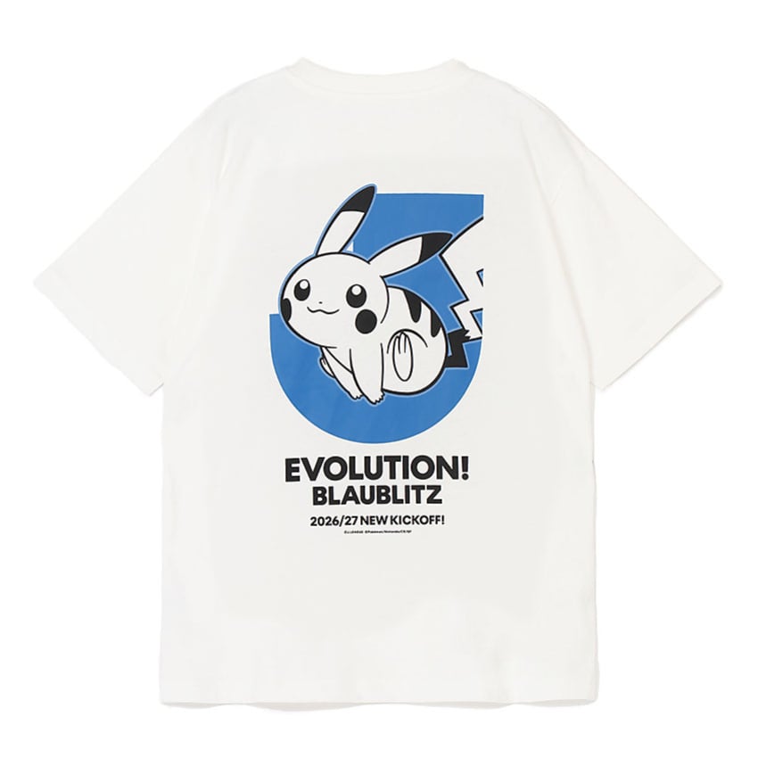 Pikachu T-Shirt White Blaublitz Akita x Pokemon J.League | J.League Online Store