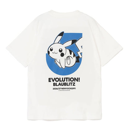 Pikachu T-Shirt White Blaublitz Akita x Pokemon J.League | J.League Online Store