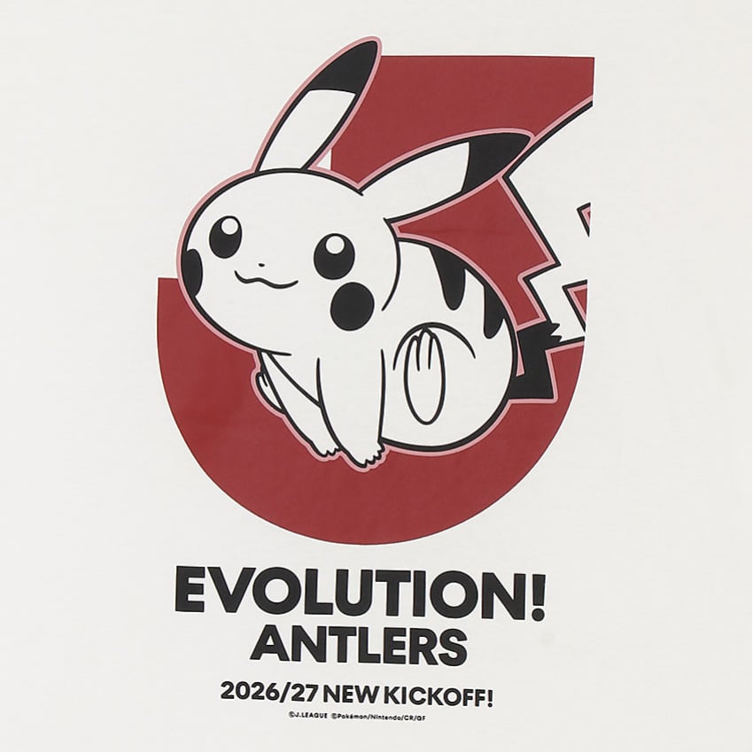 Pikachu T-Shirt White Kashima Antlers x Pokemon J.League | J.League Online Store