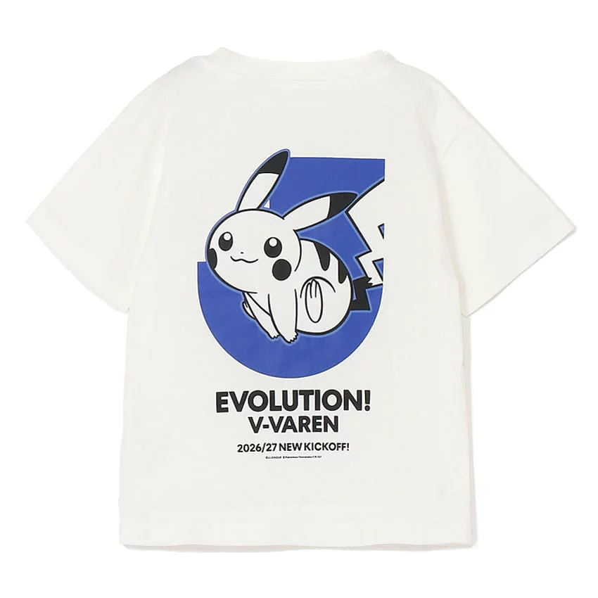 Pikachu T-Shirt White Kids V-Varen Nagasaki x Pokemon J.League | J.League Online Store