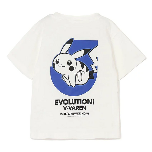 Pikachu T-Shirt White Kids V-Varen Nagasaki x Pokemon J.League | J.League Online Store