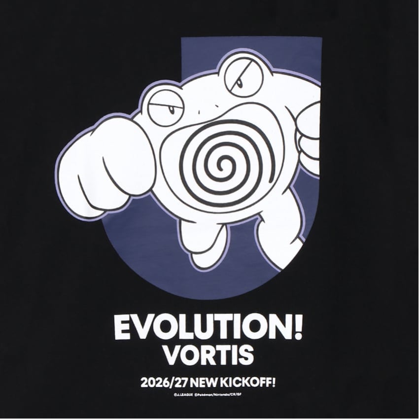 Poliwrath T-Shirt Black Kids Tokushima Vortis x Pokemon J.League | J.League Online Store
