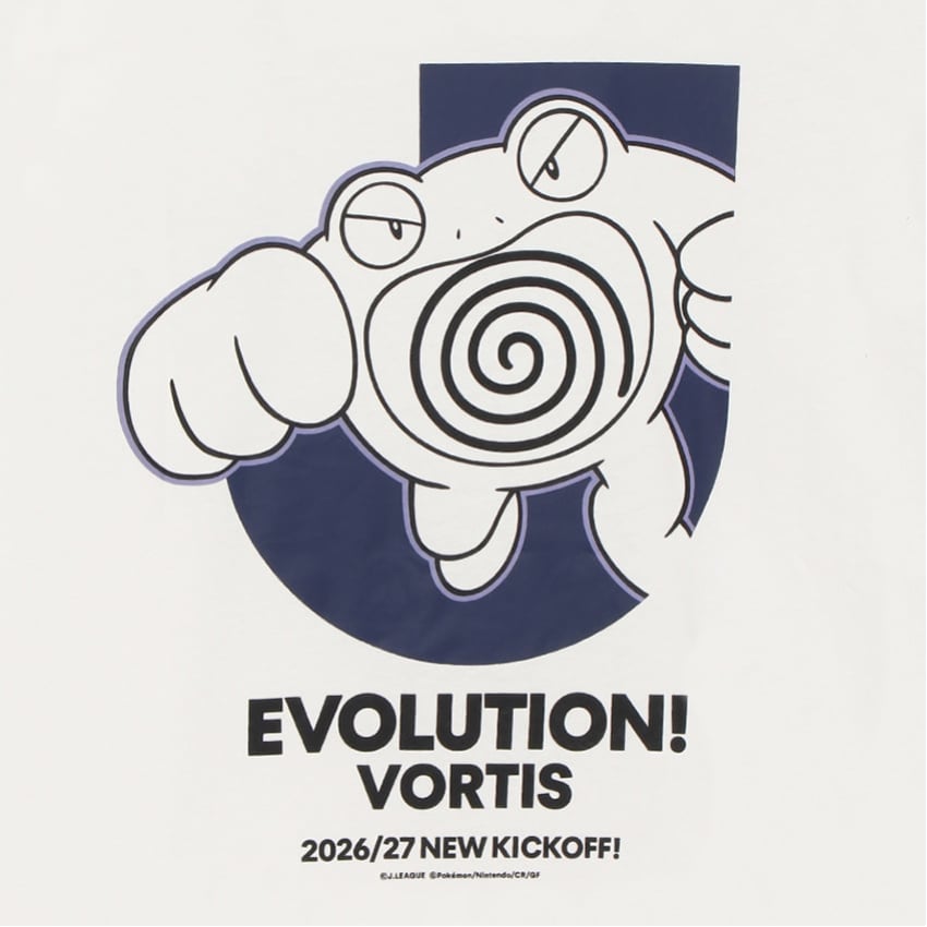 Poliwrath T-Shirt White Tokushima Vortis x Pokemon J.League | J.League Online Store