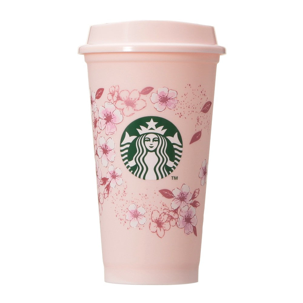 Starbucks Japan SAKURA Shine Brightly 2026 collection merchandise. Limited edition series featuring glitter pink stainless bottles, Stanley collaboration tumblers in pink gradient, and color-changing cups. The design theme highlights vivid spring colors, metallic gold accents, and bright cherry blossom patterns.