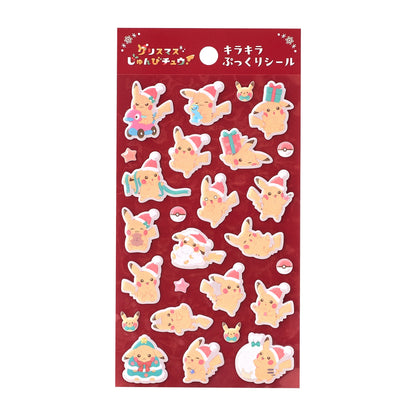 Sparkly Puffy Stickers Christmas JunbiChu! | Pokemon Center Japan