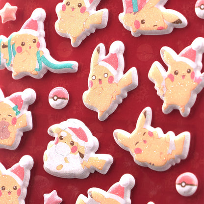 Sparkly Puffy Stickers Christmas JunbiChu! | Pokemon Center Japan