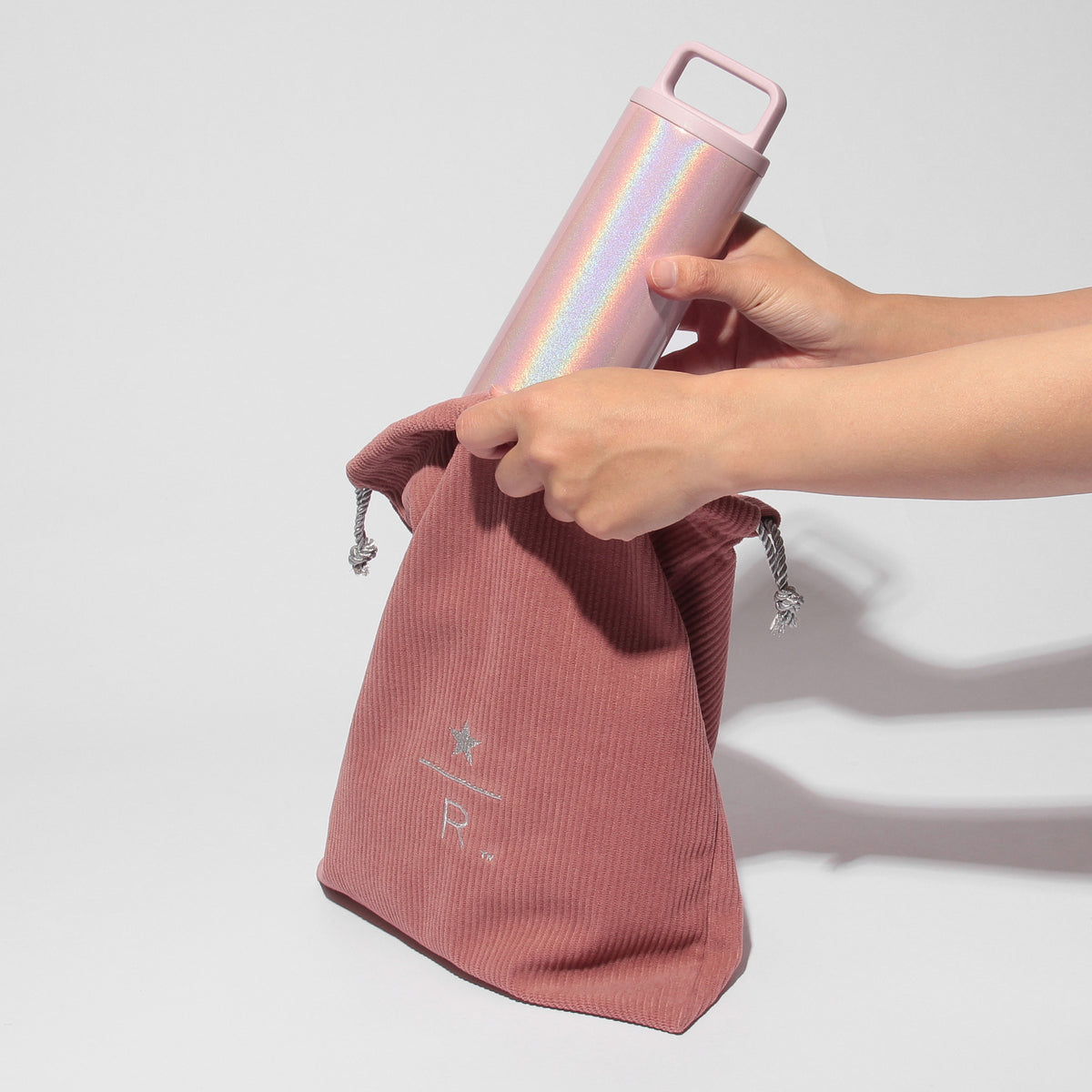 Starbucks Reserve Drawstring Pouch Corduroy Pink L | Starbucks Japan