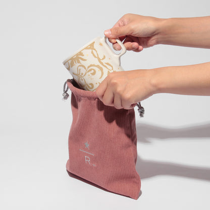 Starbucks Reserve Drawstring Pouch Corduroy Pink S | Starbucks Japan