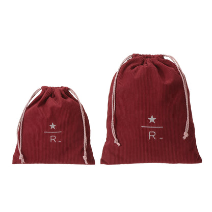 Starbucks Reserve Drawstring Pouch Corduroy Red L | Starbucks Japan