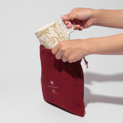 Starbucks Reserve Drawstring Pouch Corduroy Red S | Starbucks Japan