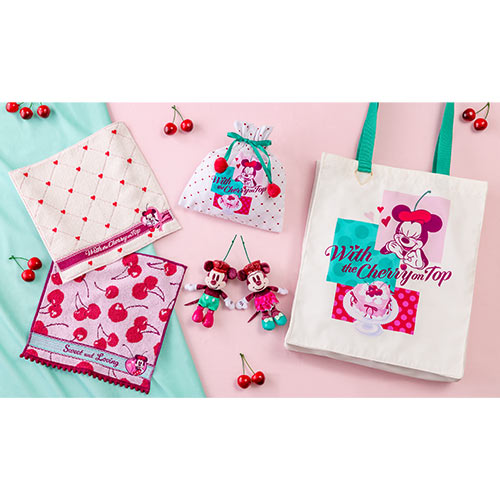 Tokyo Disney Resort Valentine 2026 Minnie Mouse Plush Keychains Set - Sweet and Loving with the Cherry on top Collection