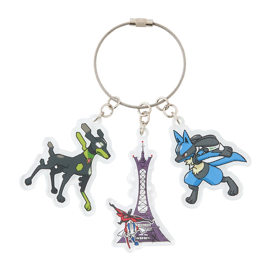 Triple Acrylic Key Ring Prism Tower Lumiose Elegant Day LEGENDS Z-A | Pokemon Center Japan